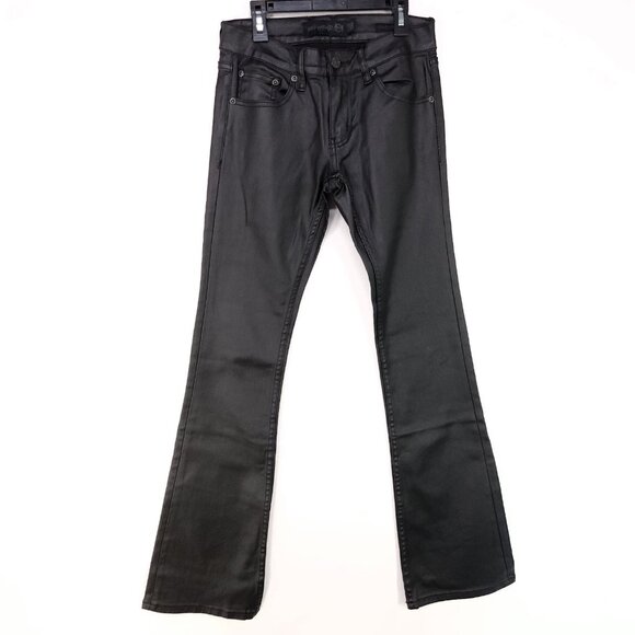 Wornstar Jeans Mens 28x32 Black Hellraiser WX Bootcut Rockstar Wax Denim - Picture 1 of 16
